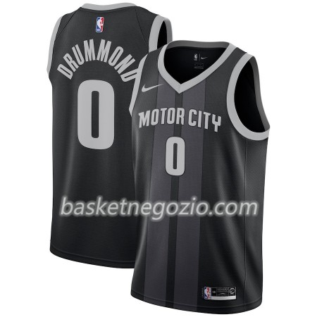 Canotte Uomo Detroit Pistons Andre Drummond 0 2018-19 Nike City Edition Nero Blu Swingman